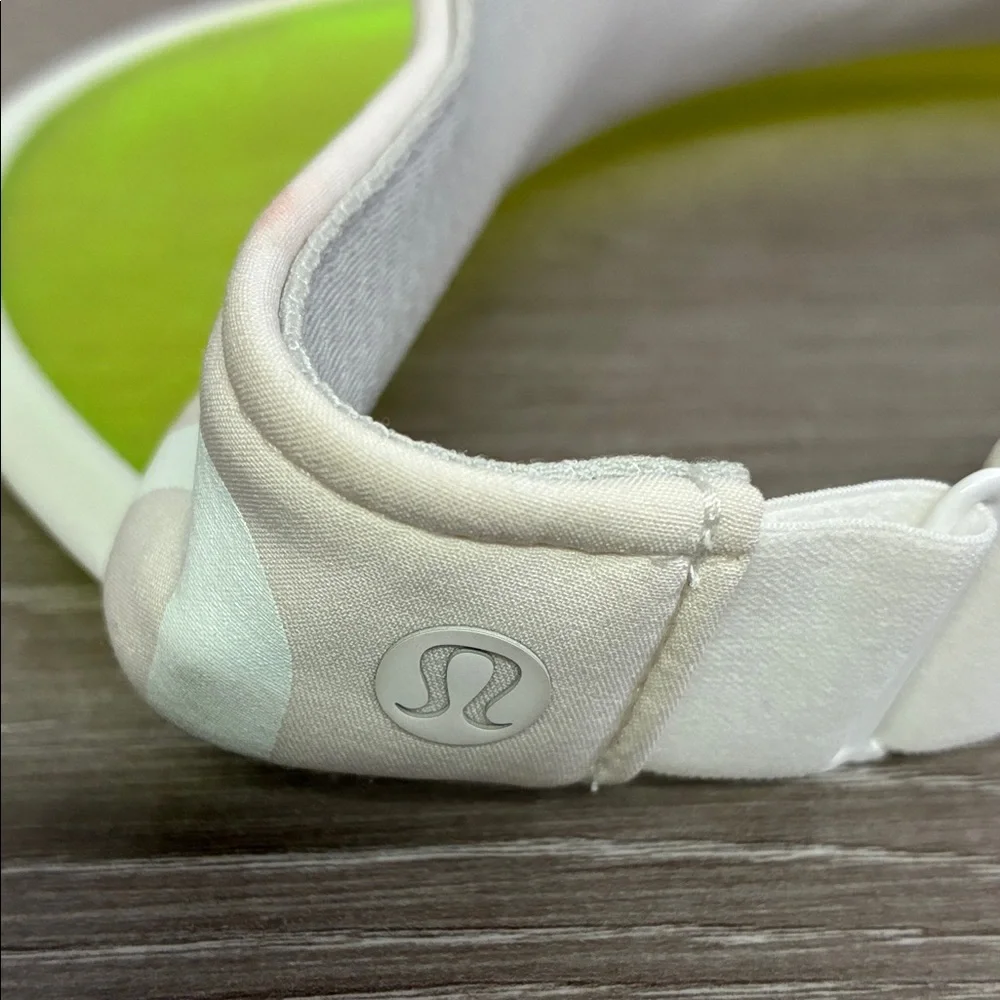 lululemon athletica White and Lime Green Visor